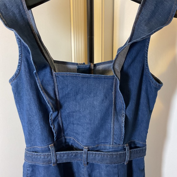 19. Tinseltown Blue Jumpsuit with Wide-Leg Palazzo Style Size Large - Picture 11 of 13